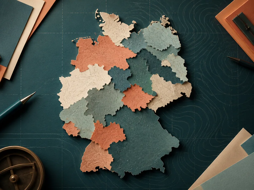 Abstraktes Deutschland-Datenmotiv für regionale Gehaltsunterschiede